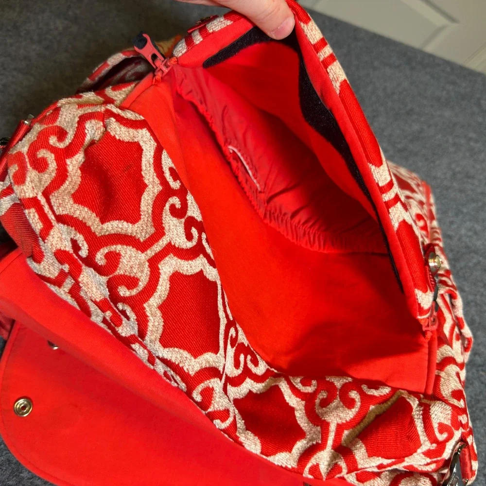 Petunia Pickle Bottom Boxy Backpack Diaper Bag Womens Red Geometric